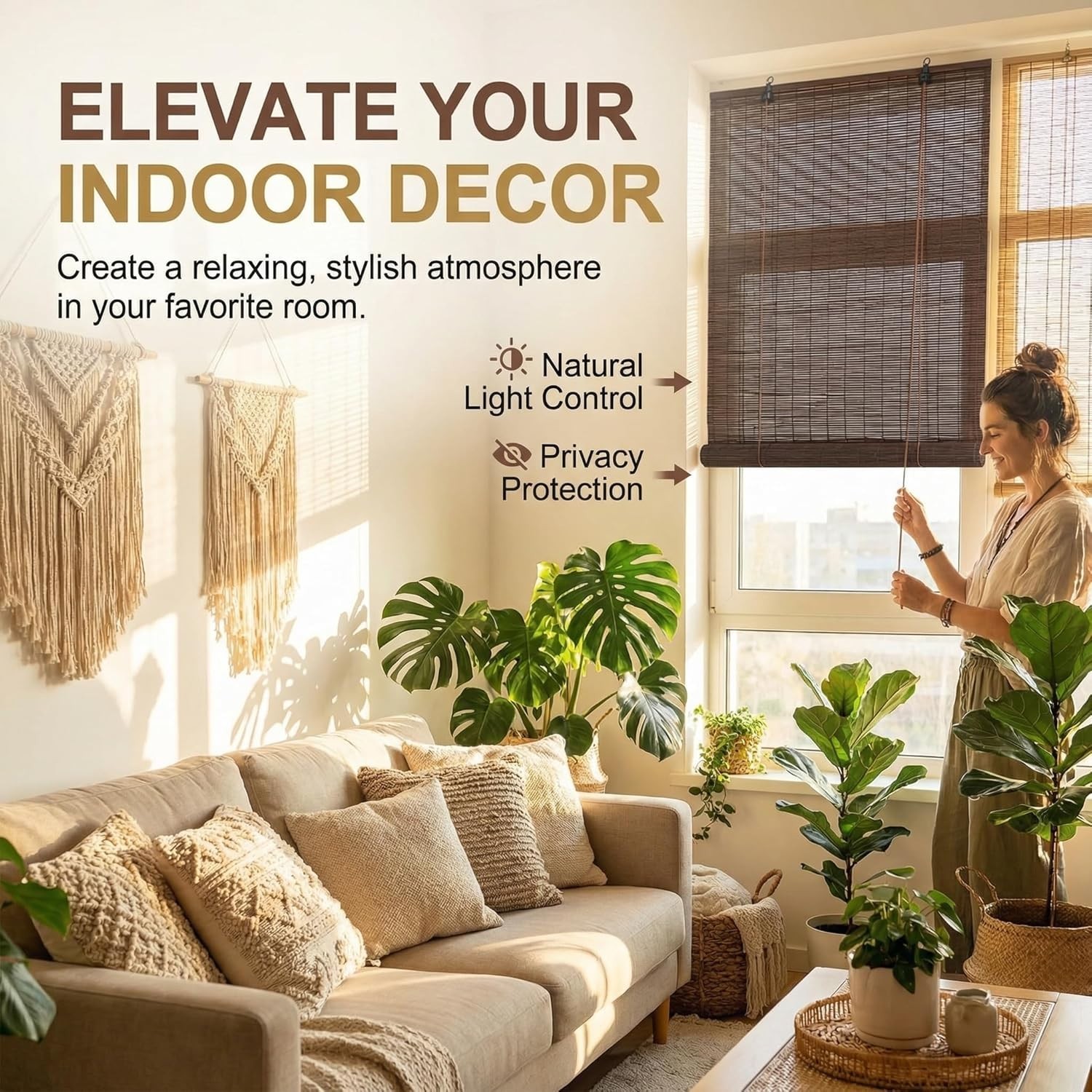 Versatile Bamboo Shades for Indoor & Outdoor Use – Easy to Install and Maintain