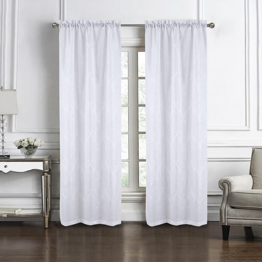 RT Designers Collection Pearl Emb Metallic Doily Rod Pocket Room