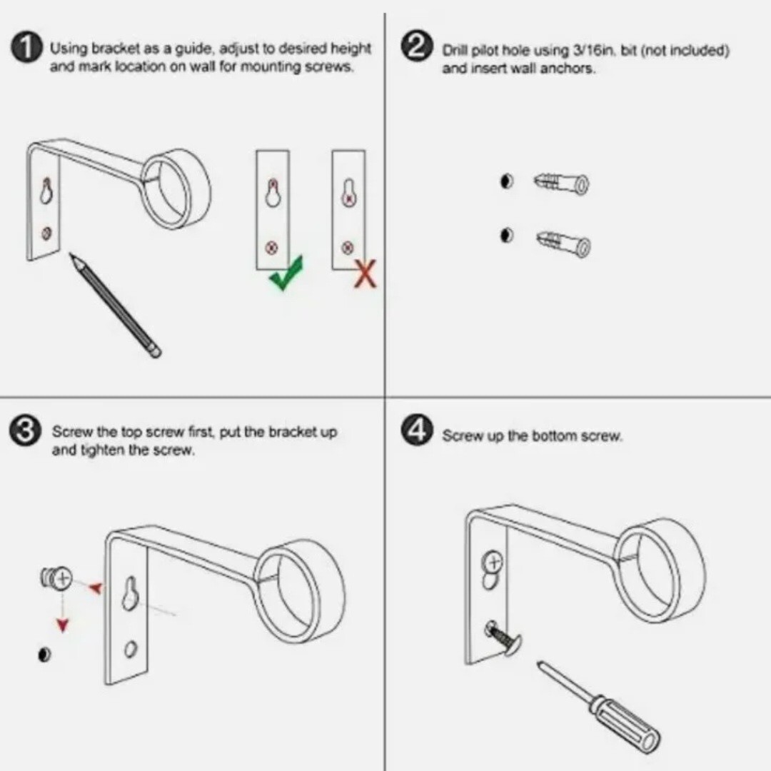 Wayolte 2 Pack Brushed Nickel Curtain Rod for 66 to 120 Inches 7/8 Inch Open Box