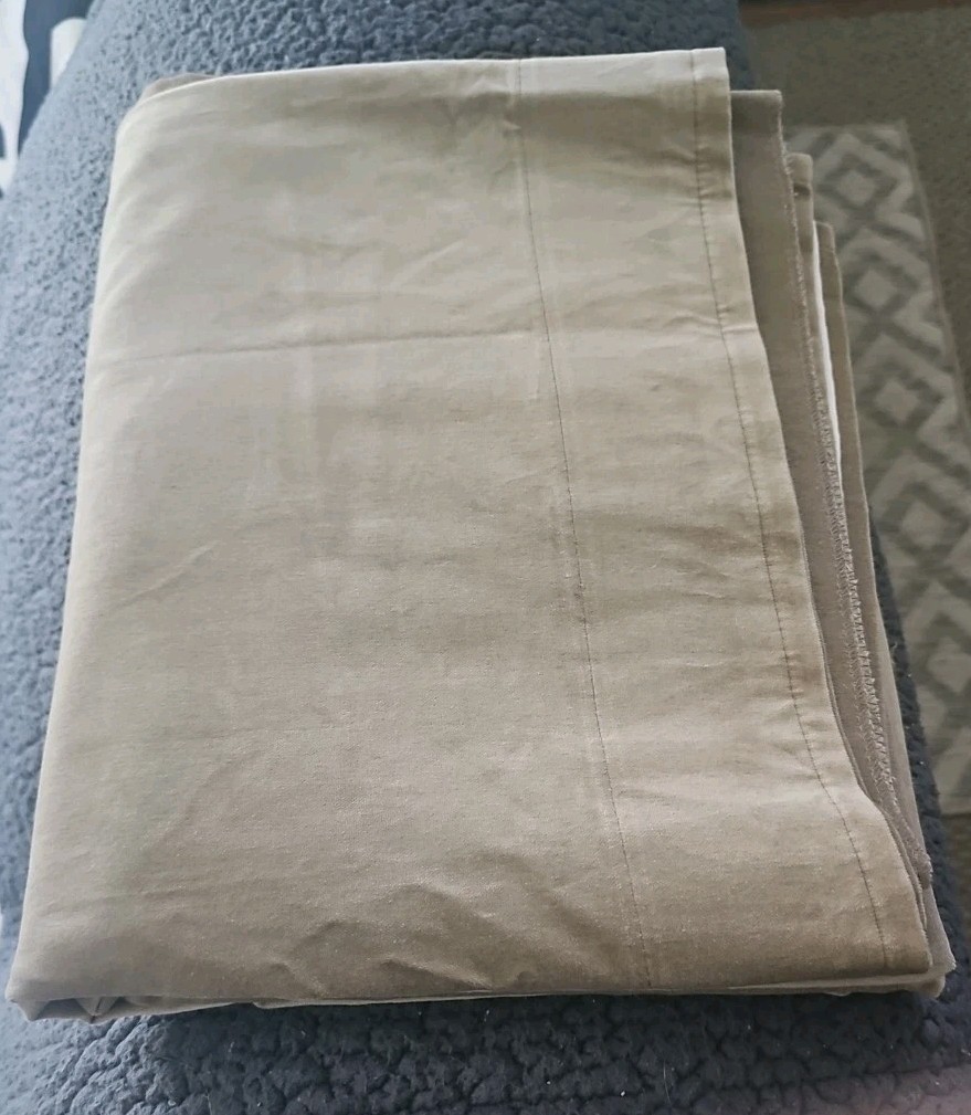 IKEA SANELA Beige 1 Curtain Panel: 55″ X 98″ Velvet 100% Cotton New