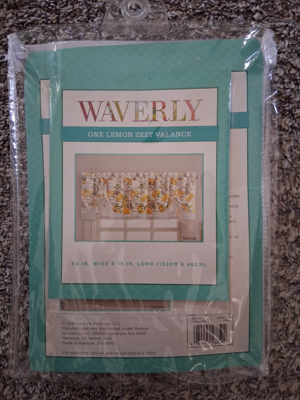 Waverly LEMON ZEST Fruit Valance Yellow Garden Cottage Cafe 60×18