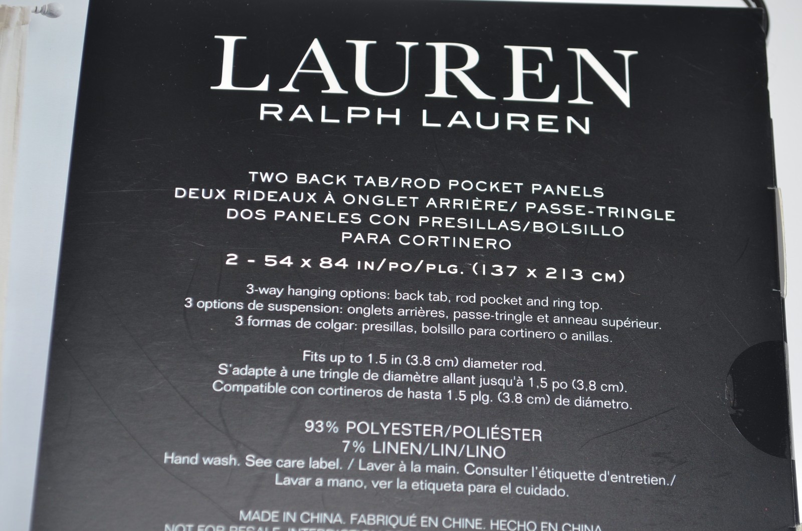 Ralph Lauren (2) Back Tab Panels Curtains Hamilton Linen Natural Beige 54 x 84″