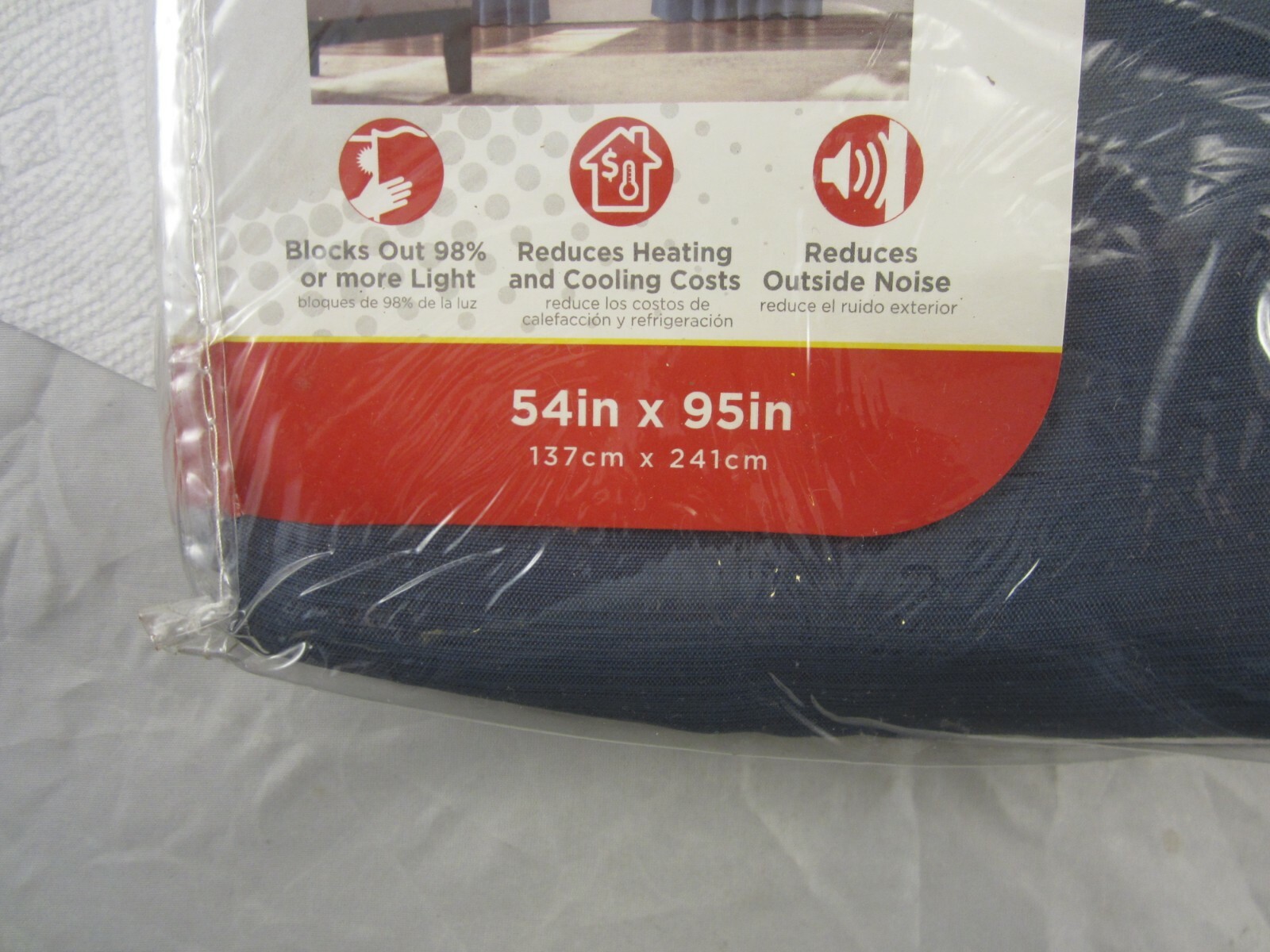 Solaris Room Darkening Indigo Microfiber Back Tab Panel Curtain 54 x 95 inches.
