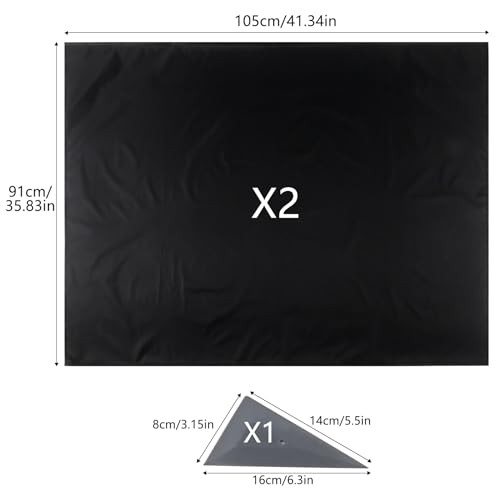2 Packs Car Door Panel Cover with Squeegee Triangle, Waterproof Reusable Black