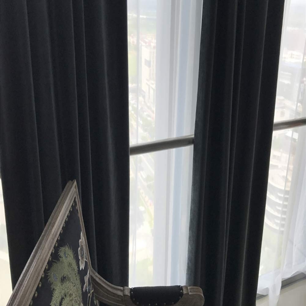 Thermal Velvet Curtains 52×96 Inchout Thermal 52″W x 96″L (Pack of 2) Black