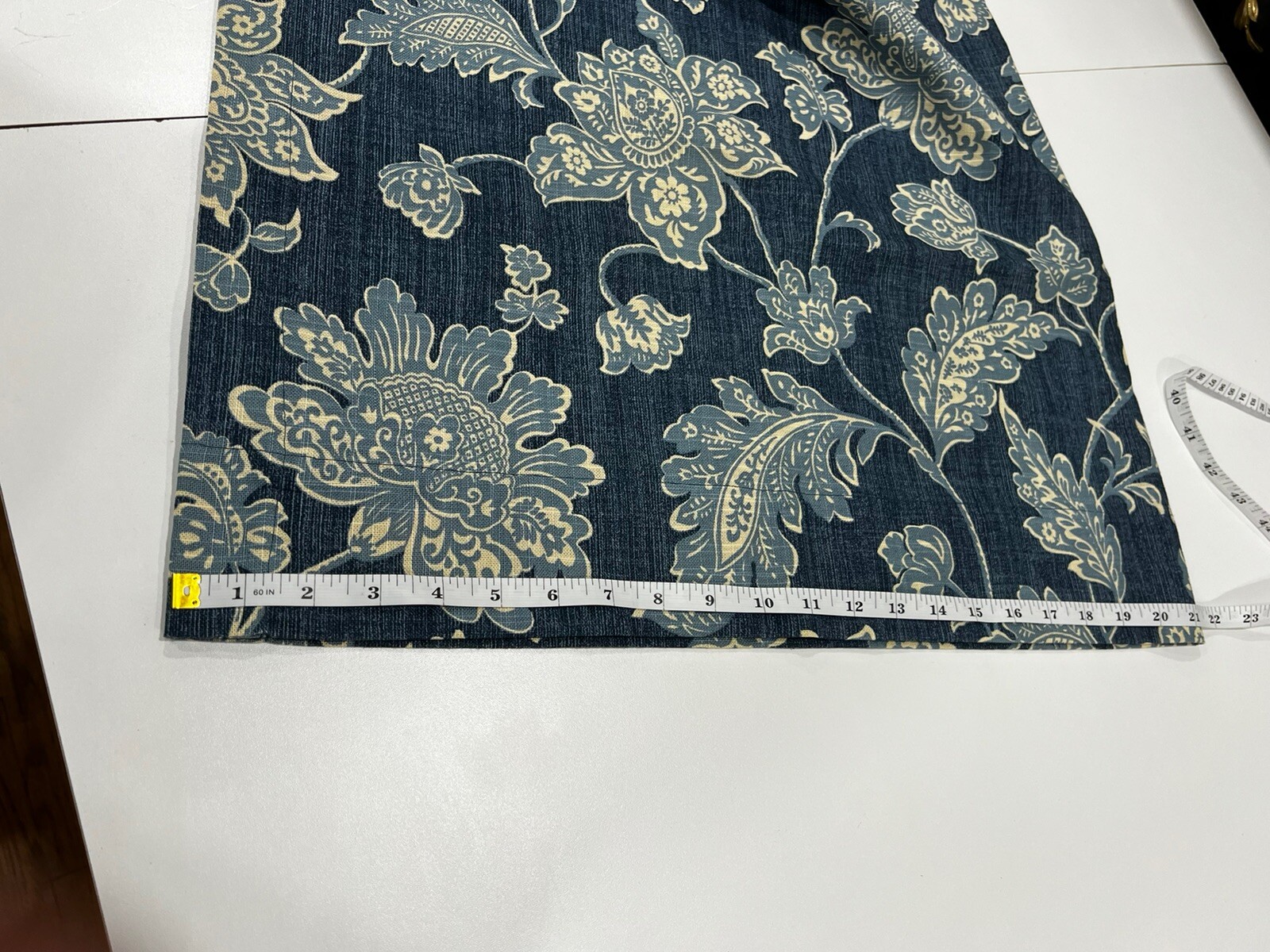Waverly Home Classics Blue Indigo Indian Print Euc 84 X 42 Cotton Two Panels