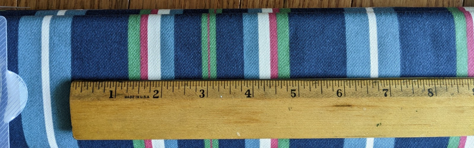 Spring Retracting Striped Roman Shade 34×72 Green Mountain Vista Blue, Green
