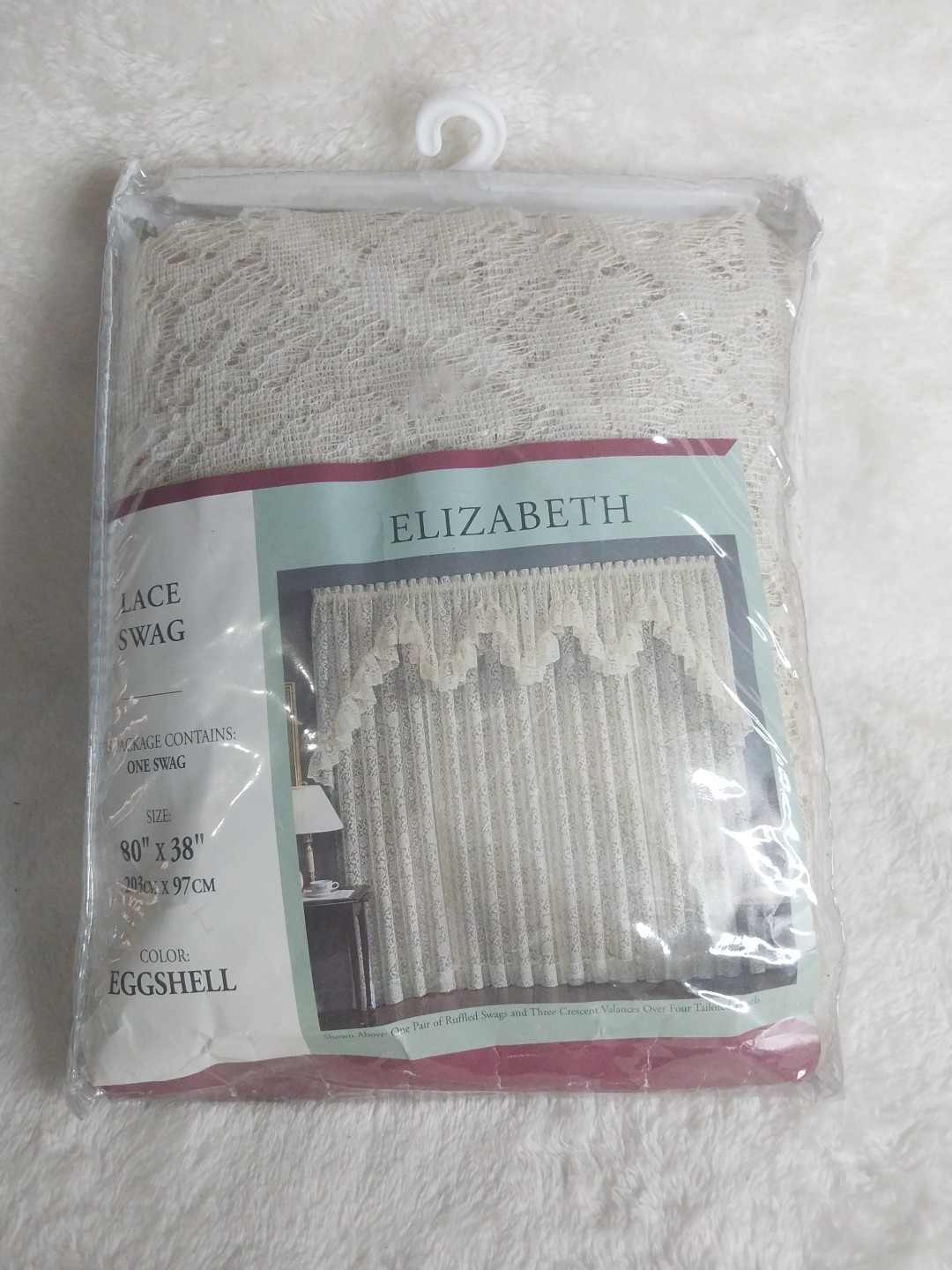 Elizabeth Lace Swag – 80″ x 38″ – Eggshell – By Window Elegance