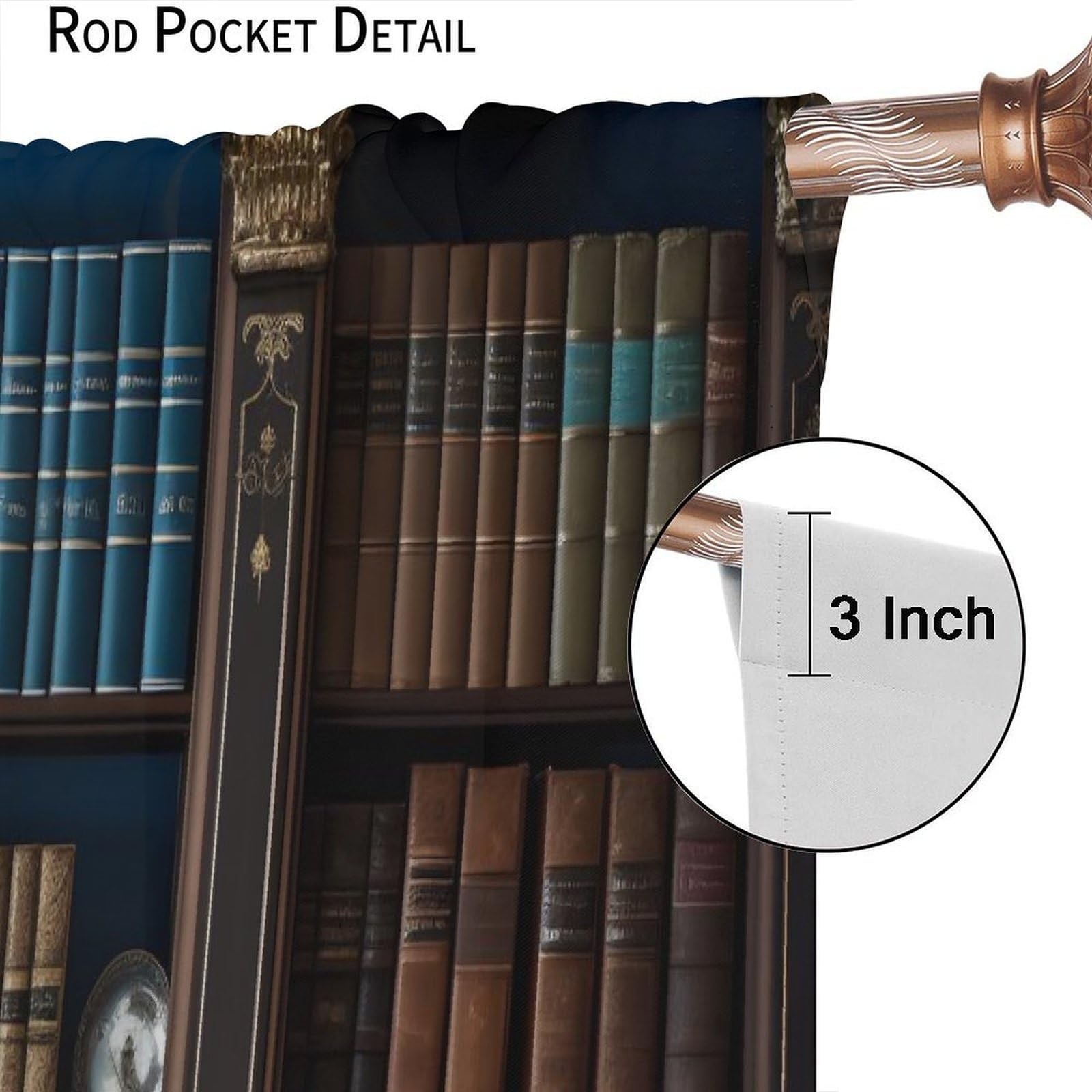 AAVEUP Antique Bookshelf Curtains for 20.5″W x 44.5″L (Pack of 2), Style-5