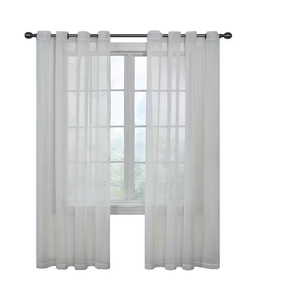 Curtainfresh White Solid Polyester 59 In. W X 84 In. L Sheer Single Grommet Top