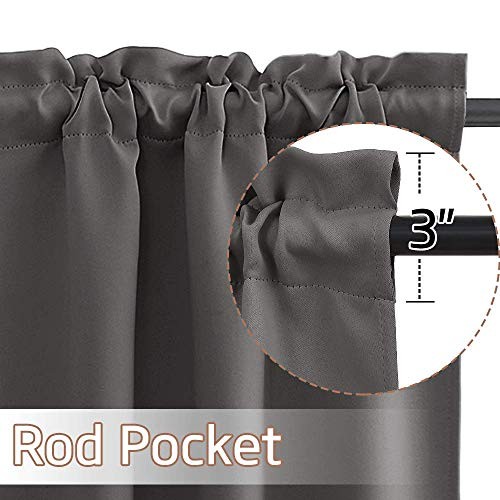 Short Kitchen Window Tiers 30 Inches Long for RV 29″W x 30″L (Pack of 2) Grey