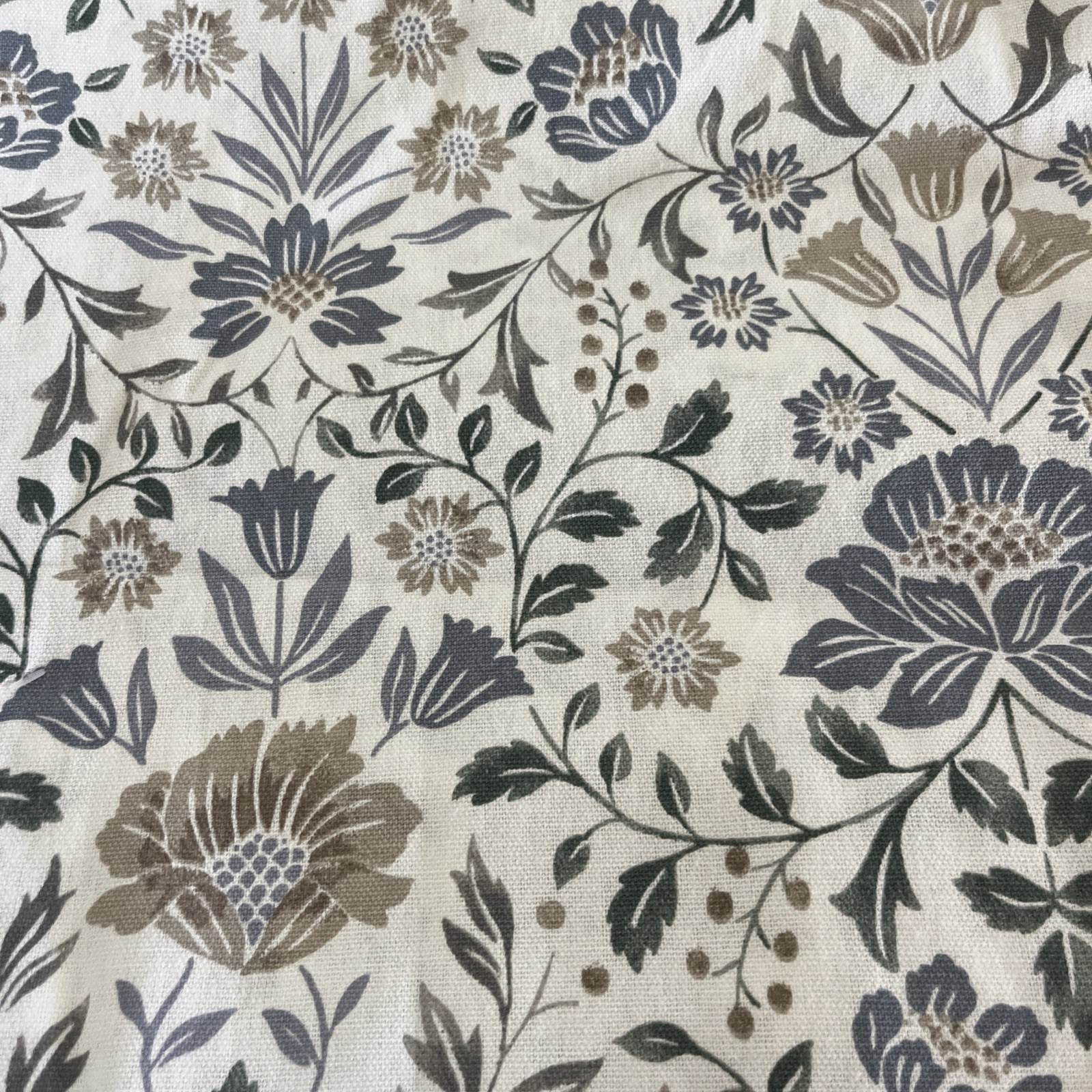 2 Nicole Miller Floral Jacobean Cotton Back Tab Window Panels – New – 50 x 96”