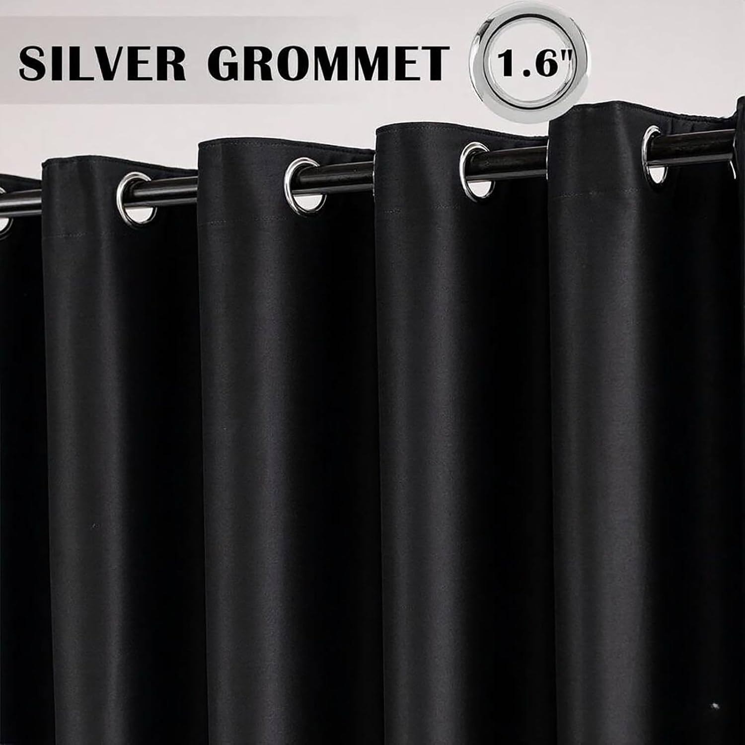 Home Decor Blackout Extra Long Curtains，240″ Long Grommet High Ceiling Draps Noi