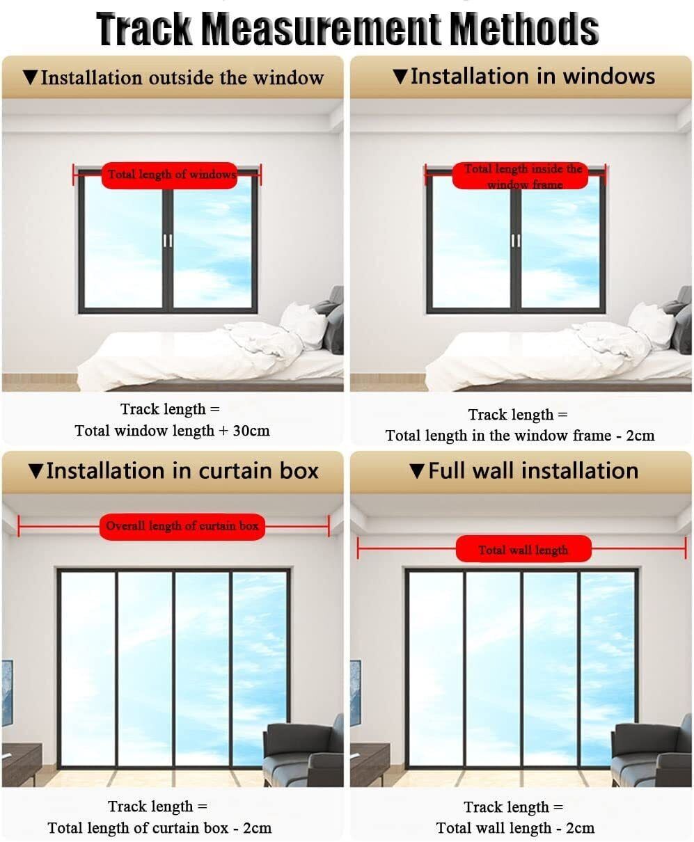 3M Heavy Duty Alloy Curtain Track Rail Set Ceiling or Wall Mounting Room Divider