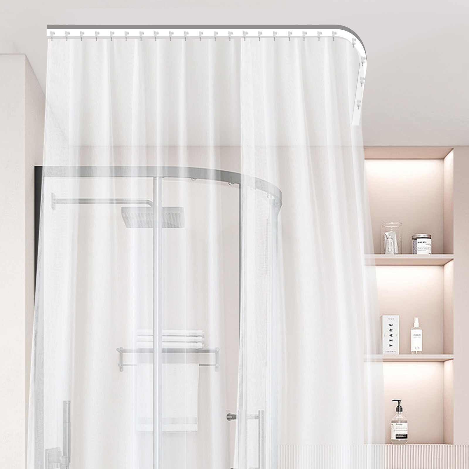 Heavy Duty Curtain Track Rail Set Ceiling or Wall Mounting Room Divider 9-12ft