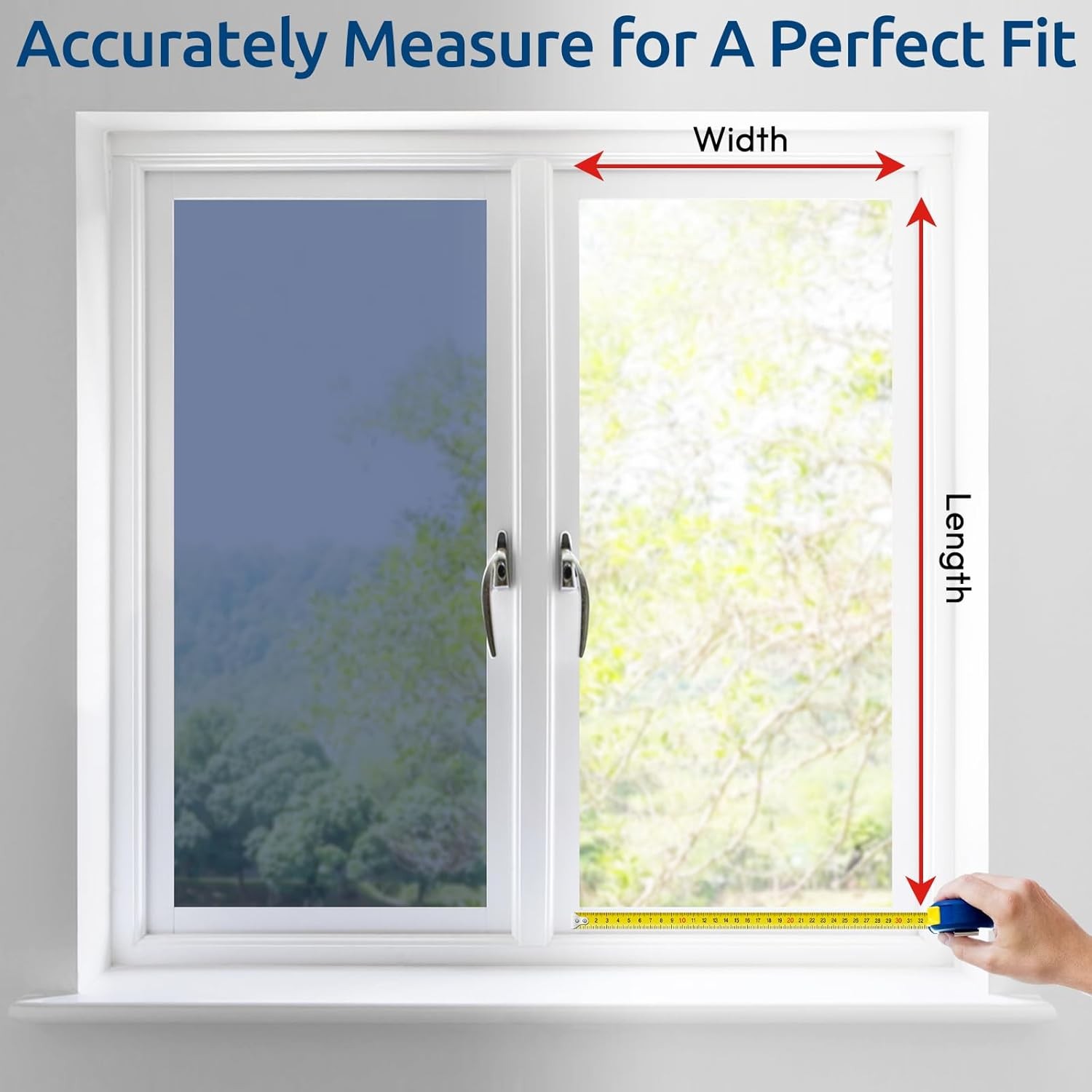 rabbitgoo Heat Reflective One Way Mirror Window Film Privacy Tint Blue Silver
