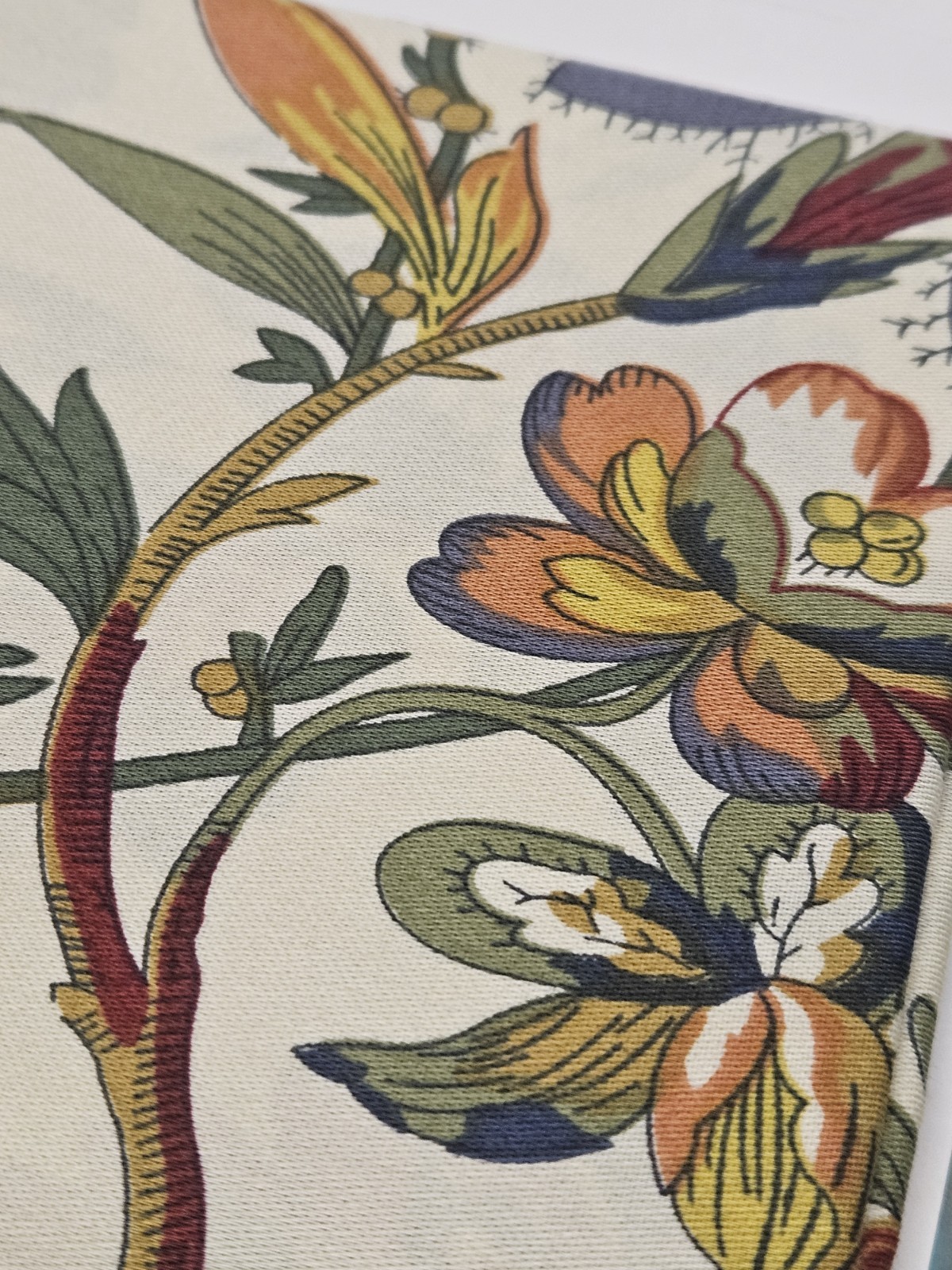 Waverly FELICITE Creme Red Gold Blue Green Floral TIER PAIR Farmhouse 30×36