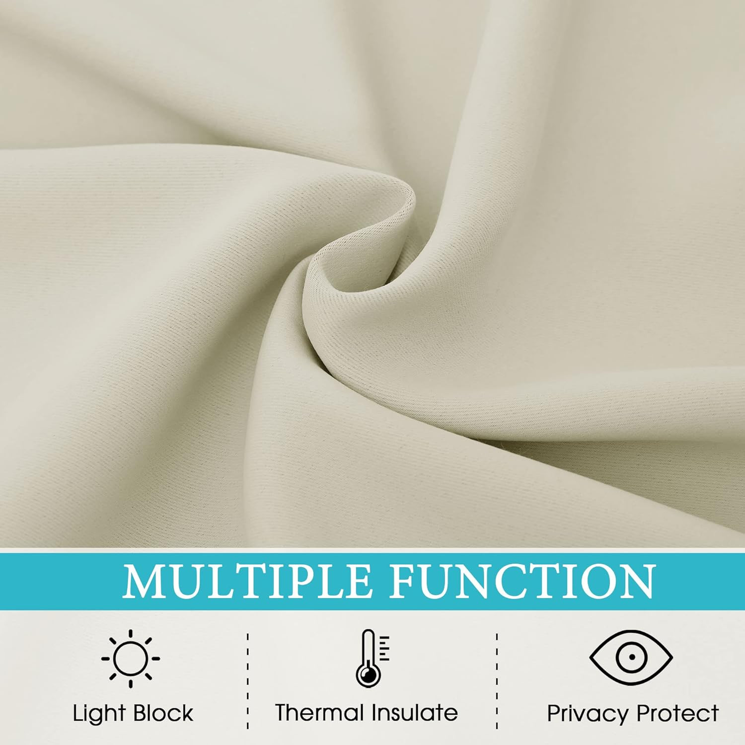 Extra Wide Waterproof Outdoor Curtains – UV Protect Cream 105×108 Inches