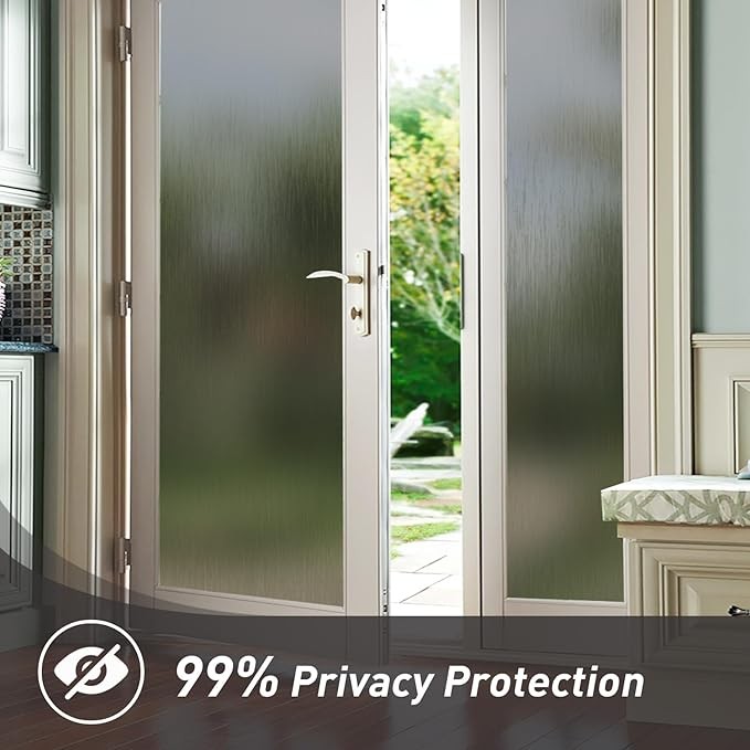 Window Privacy Film Static Cling Gray Non-Glue or Residue Isolate UV Radiation