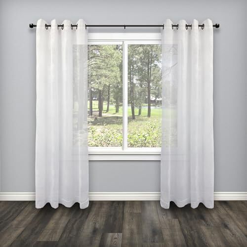 Morena Adjustable Curtain Rod Set 26-48 Inch Black 5/8 Inch Diameter