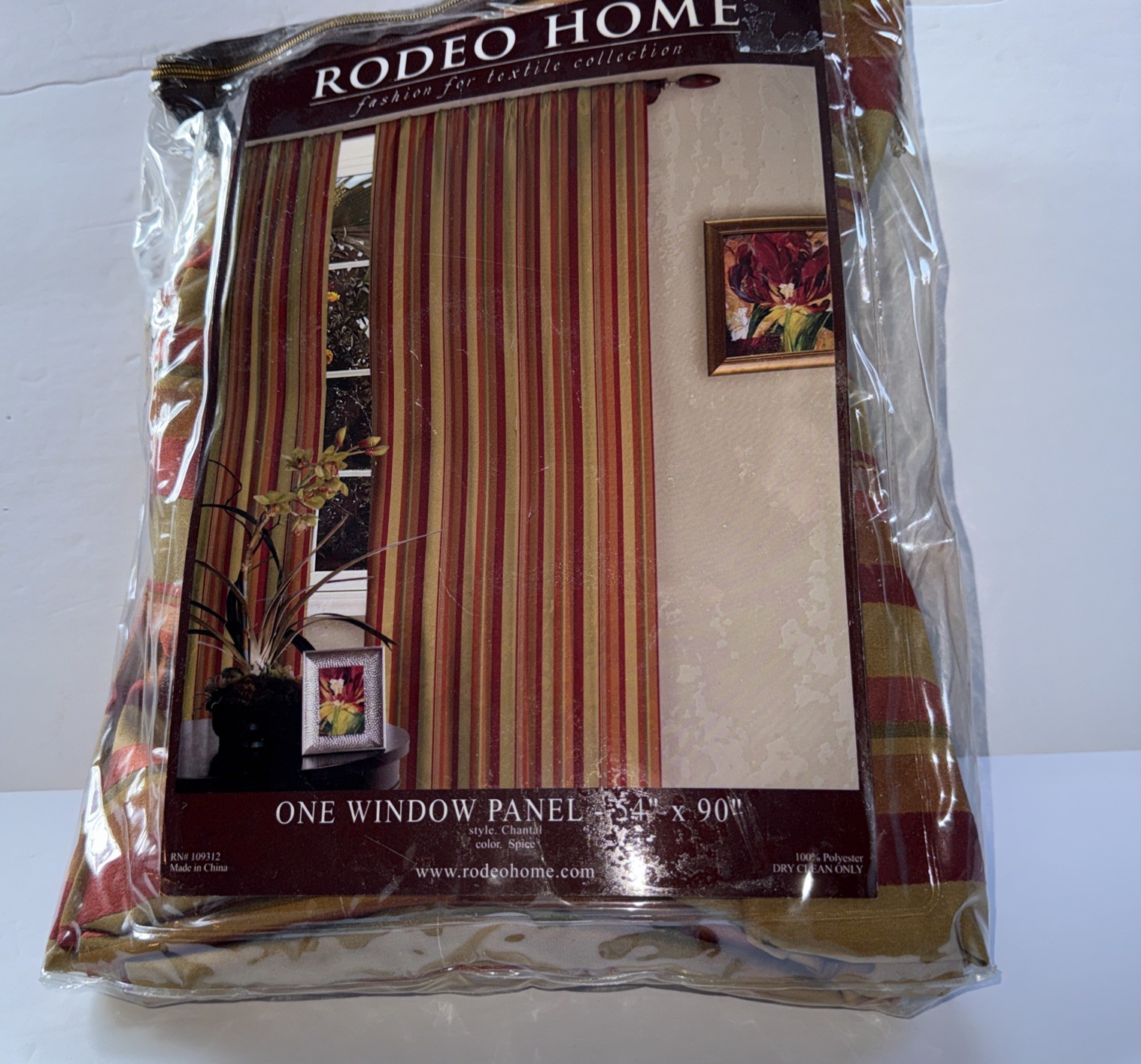 1 Panel Rodeo Home Textile Curtain – Style: Chantal Color: Spice 54 x 90” 109312