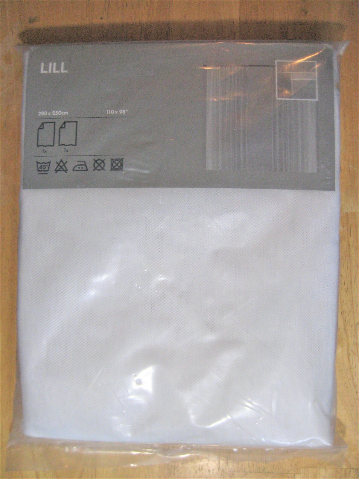 Ikea “Lill” Shear Net Polyester Curtain Panels, 110″ X 98″