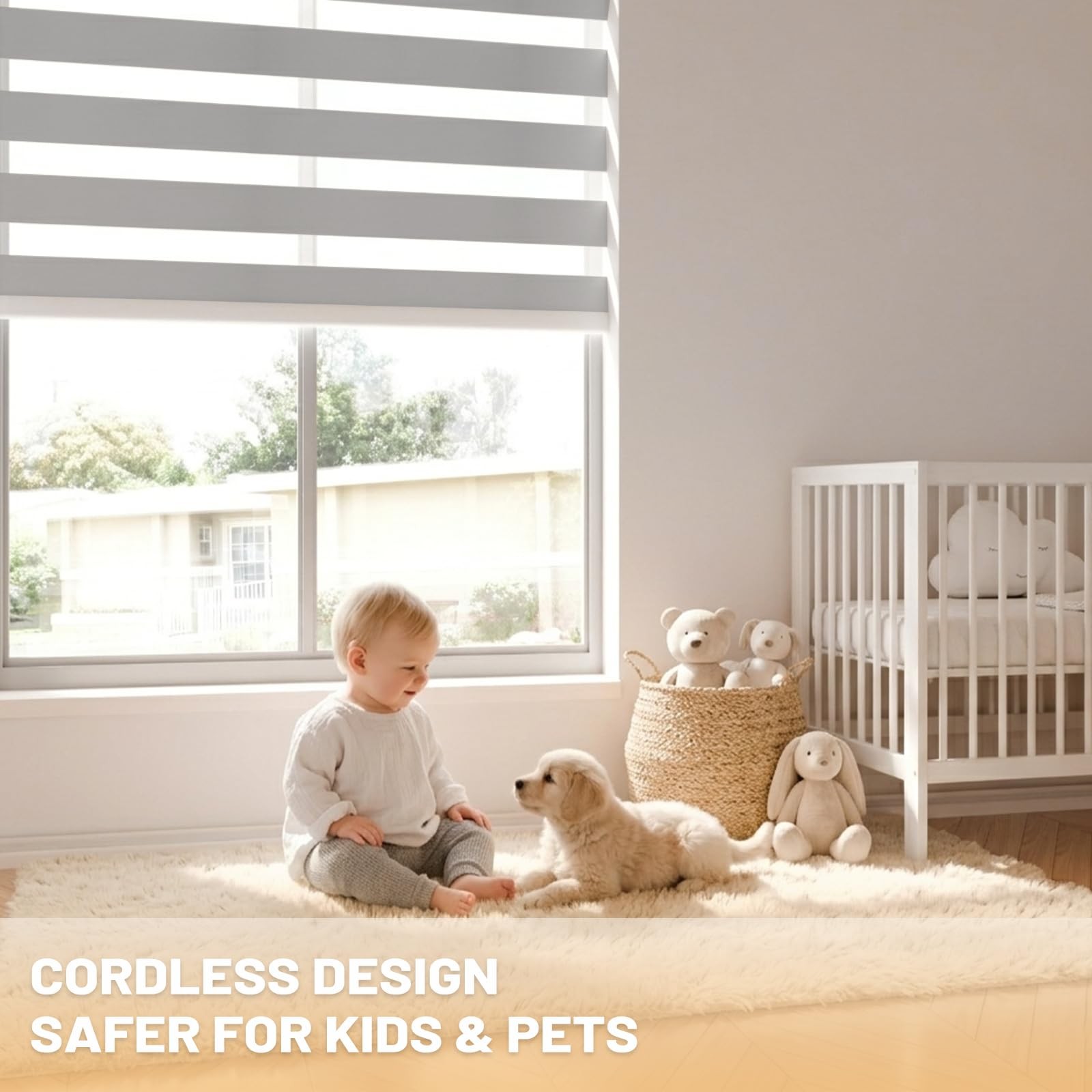 MUSCLEAREA Motorized Blinds with Remote, Cordless Automatic 20″W x 72″H, Grey
