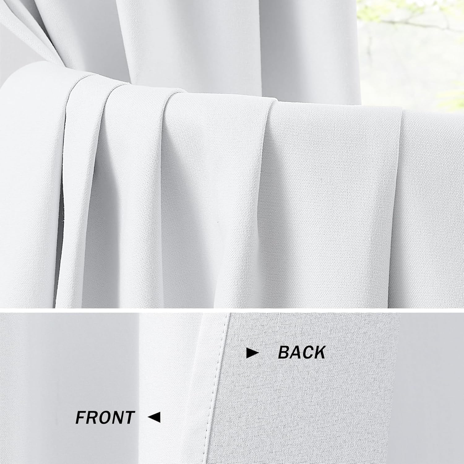 Extra Wide White Pinch Pleat Curtain, Total Blackout for Sliding Door 72″x84
