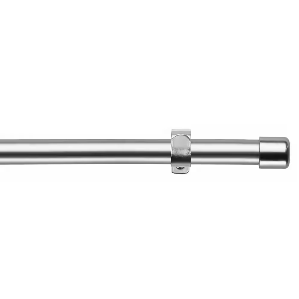 24 In. – 48 In. Telescoping 3/4 In. Single Curtain Rod in Ellis Satin Nickel
