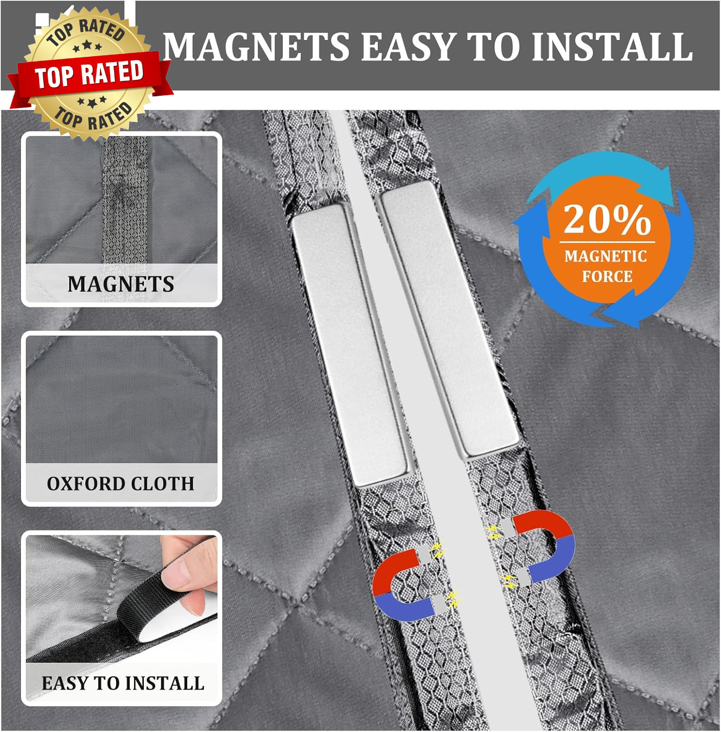 Magnetic Thermal Door Curtain, Insulated Door Curtain, Temporary Door, Door Cove