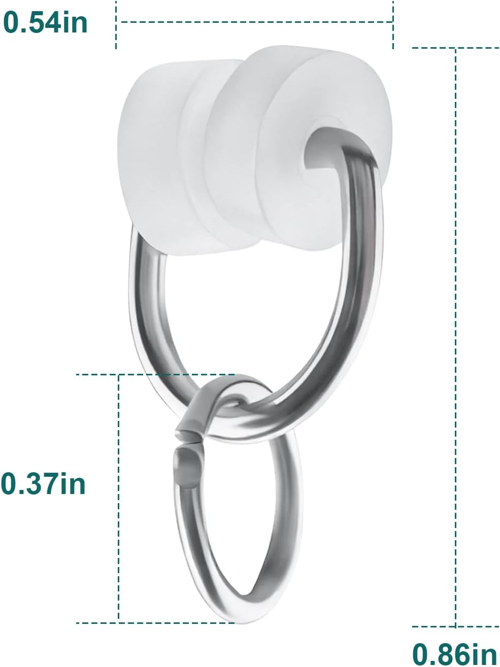 RV Curtain Carrier Rings Compatible with RecPro for I-Beam Track Rod Nylon Wh…
