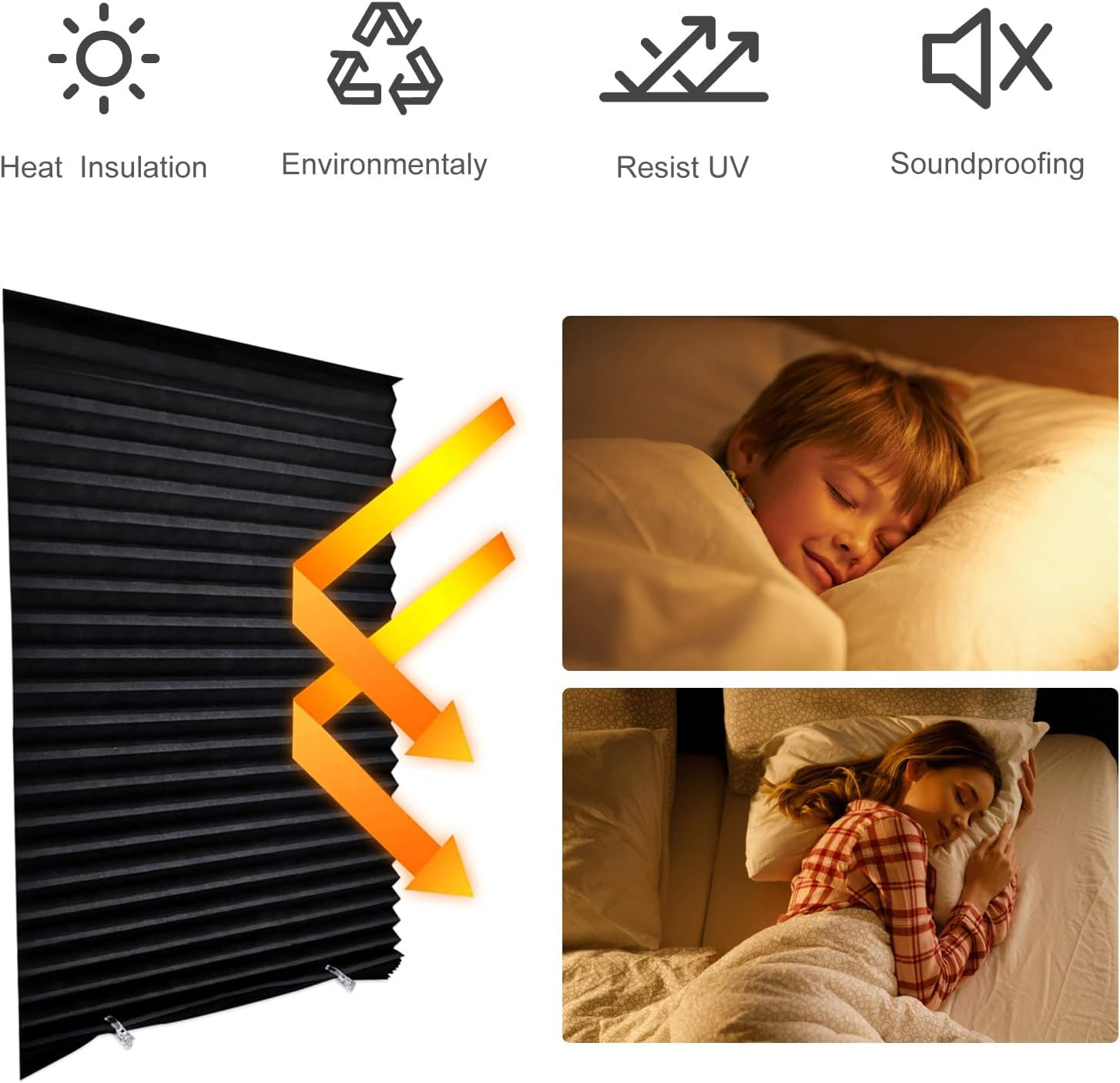 Blackout Blinds for Windows – Temporary Self Adhesive Blinds, No Drill Required