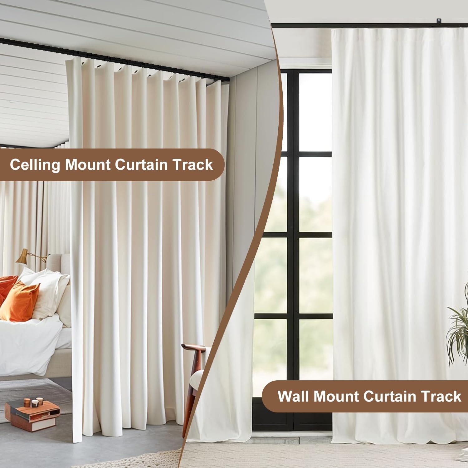 Curtain Track Ceiling Mount Room Divider Privacy Partition Heavy Duty Aluminu…
