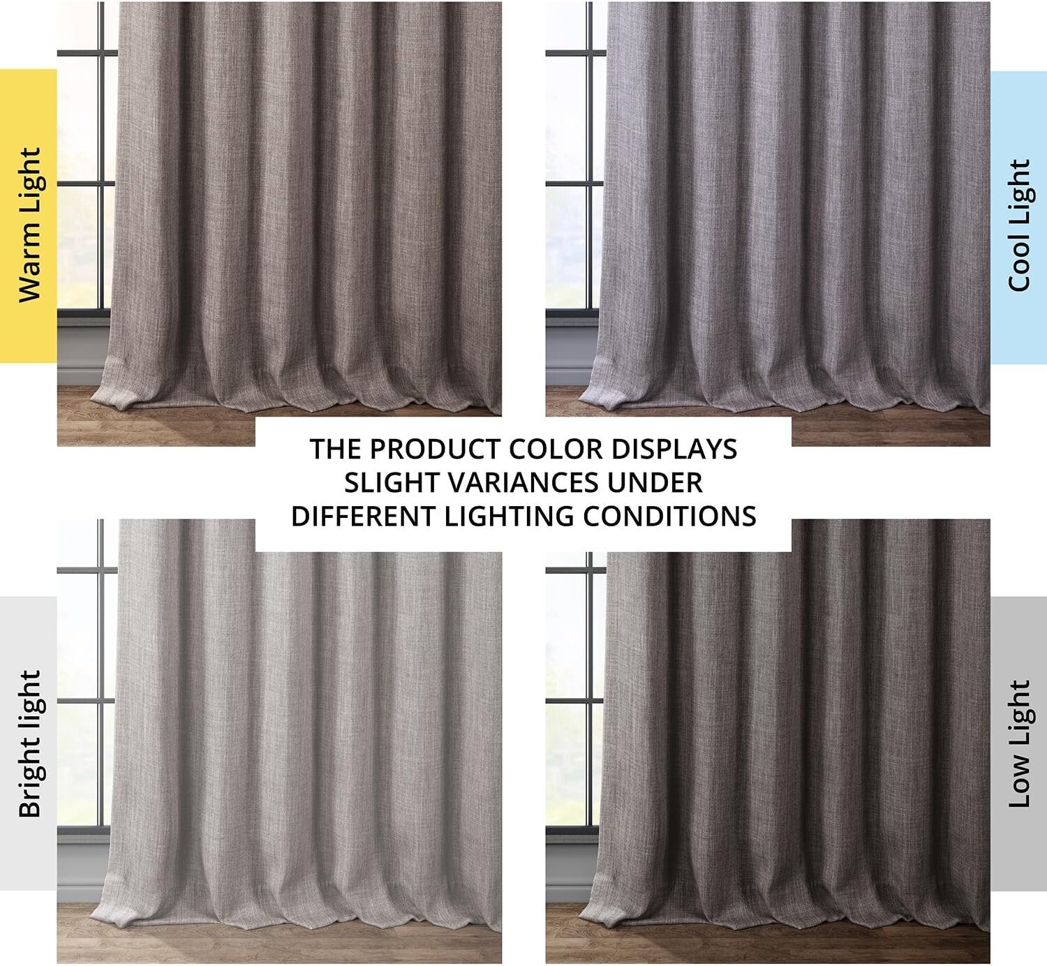1 Panel Mink 120″L x 50″W Linen Darkening Curtains For Bedroom Living Room