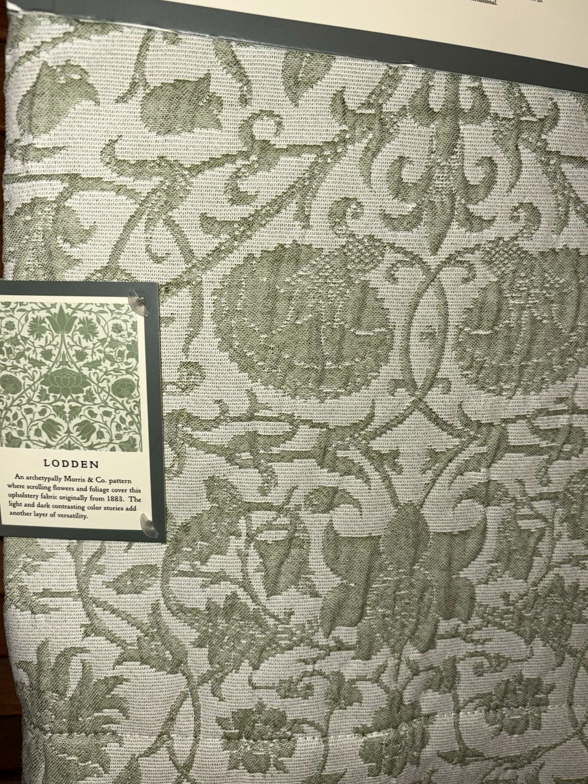 Morris & Co Lodden Sage Green Floral 2 Window Panels Curtains 37″x 84″ (1 pair)
