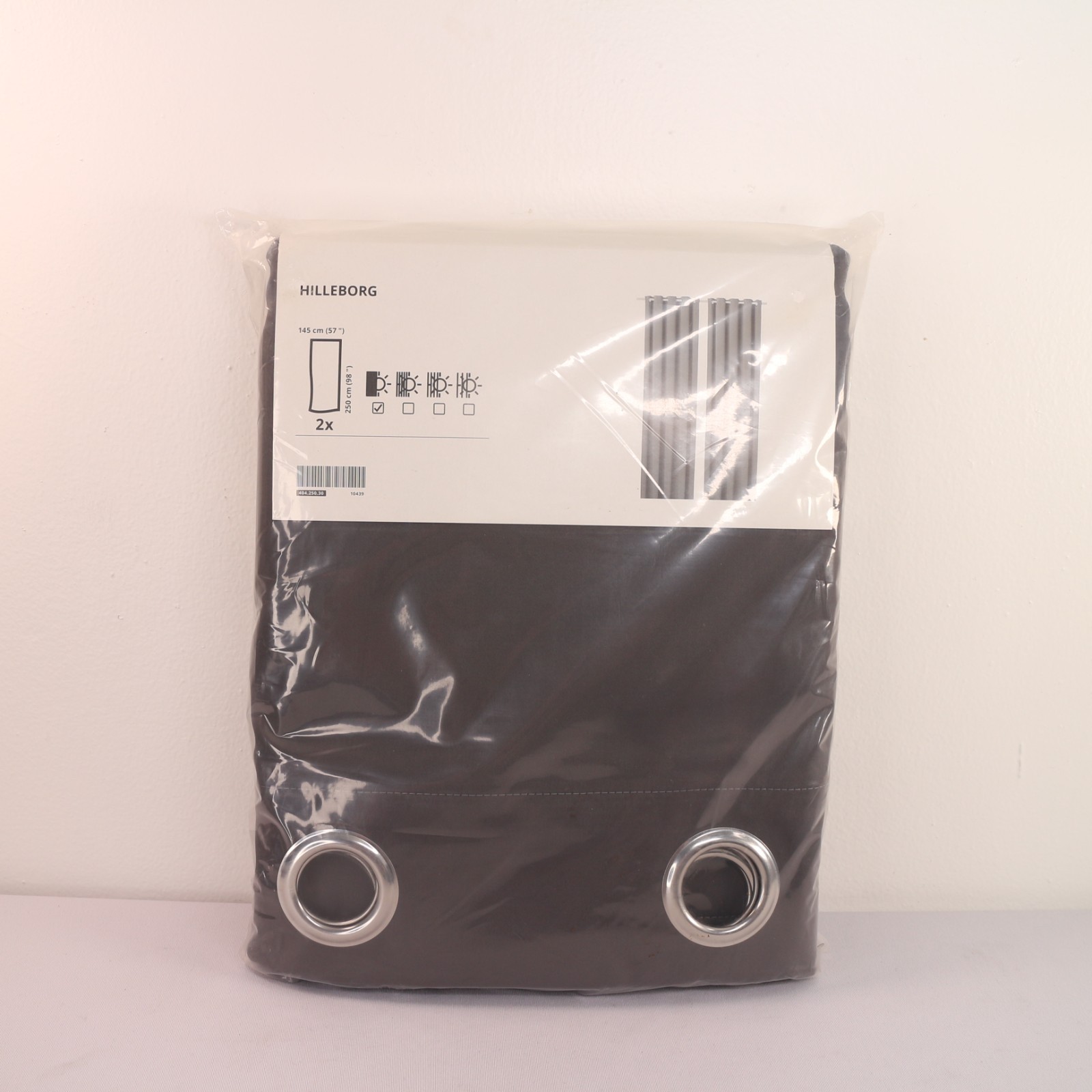 Ikea HILLEBORG Blackout Curtains 2 Panels 57×98″ Gray/Dark Gray 404.250.30, NEW