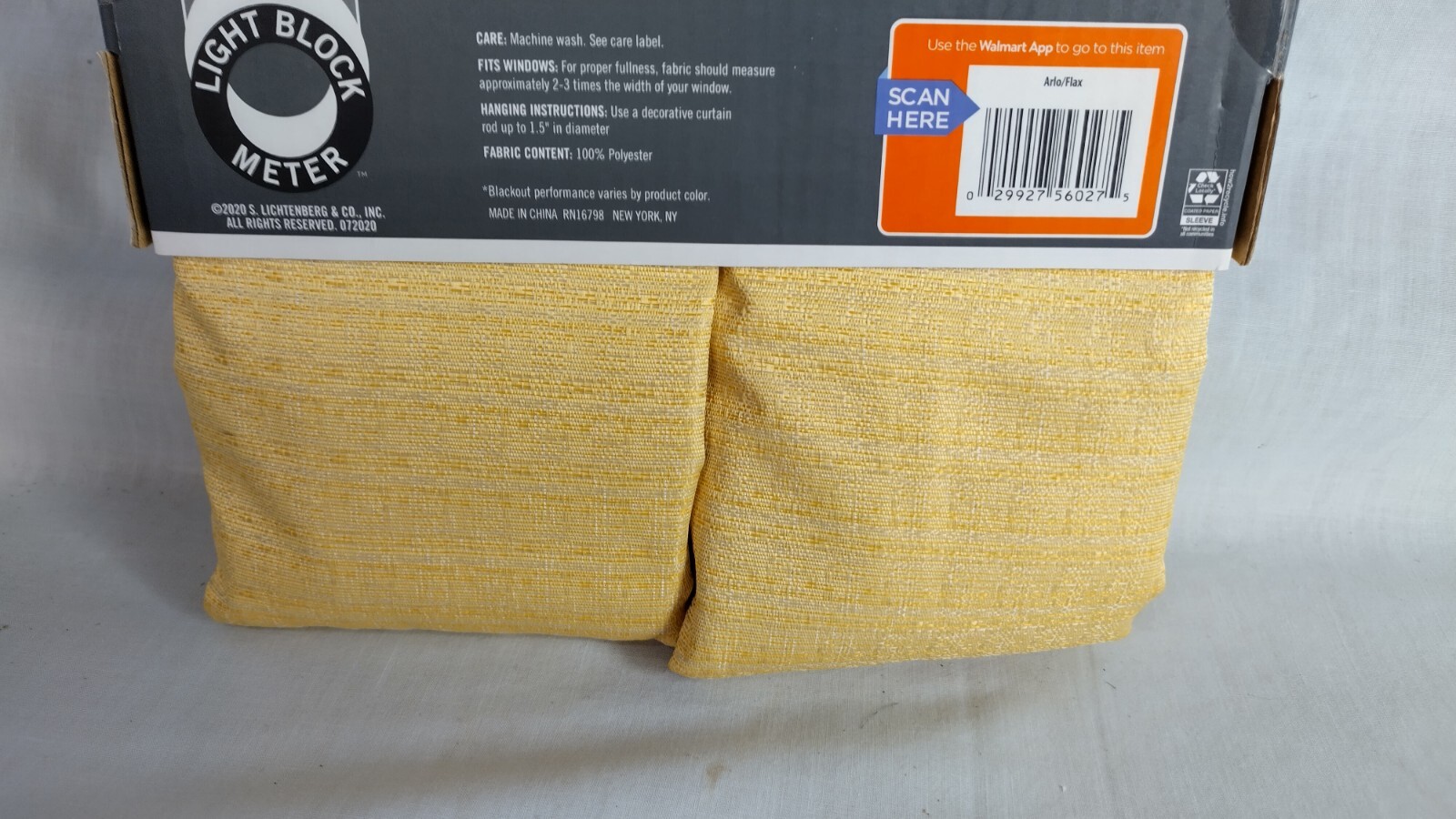 Sun Zero Arlo Textured BLACKOUT Sunflower Curtains Panel 2 pack 40” W x 63” L
