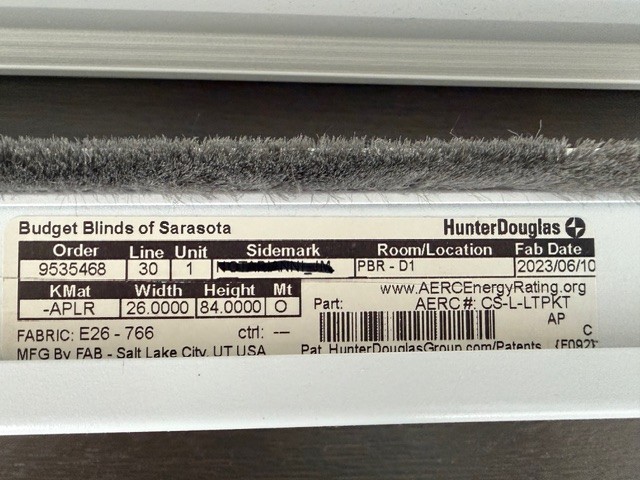 Hunter Douglas Cordless Fabric Shades 26 x 84″ (pair)