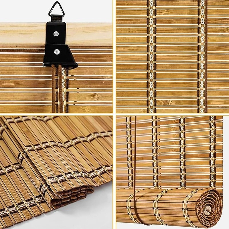 Bamboo Roll Up Shades Light Filtering Privacy Easy Installation Blinds New