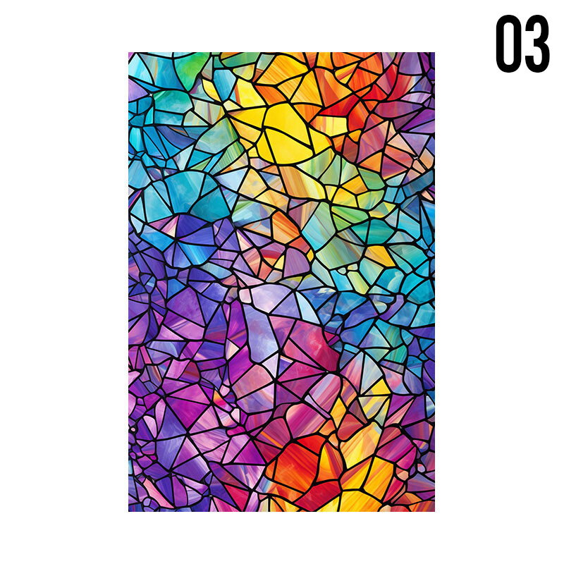 Church Stained Glass Film Frosted Window Sticker Bathroom Office HomeDecor Retro