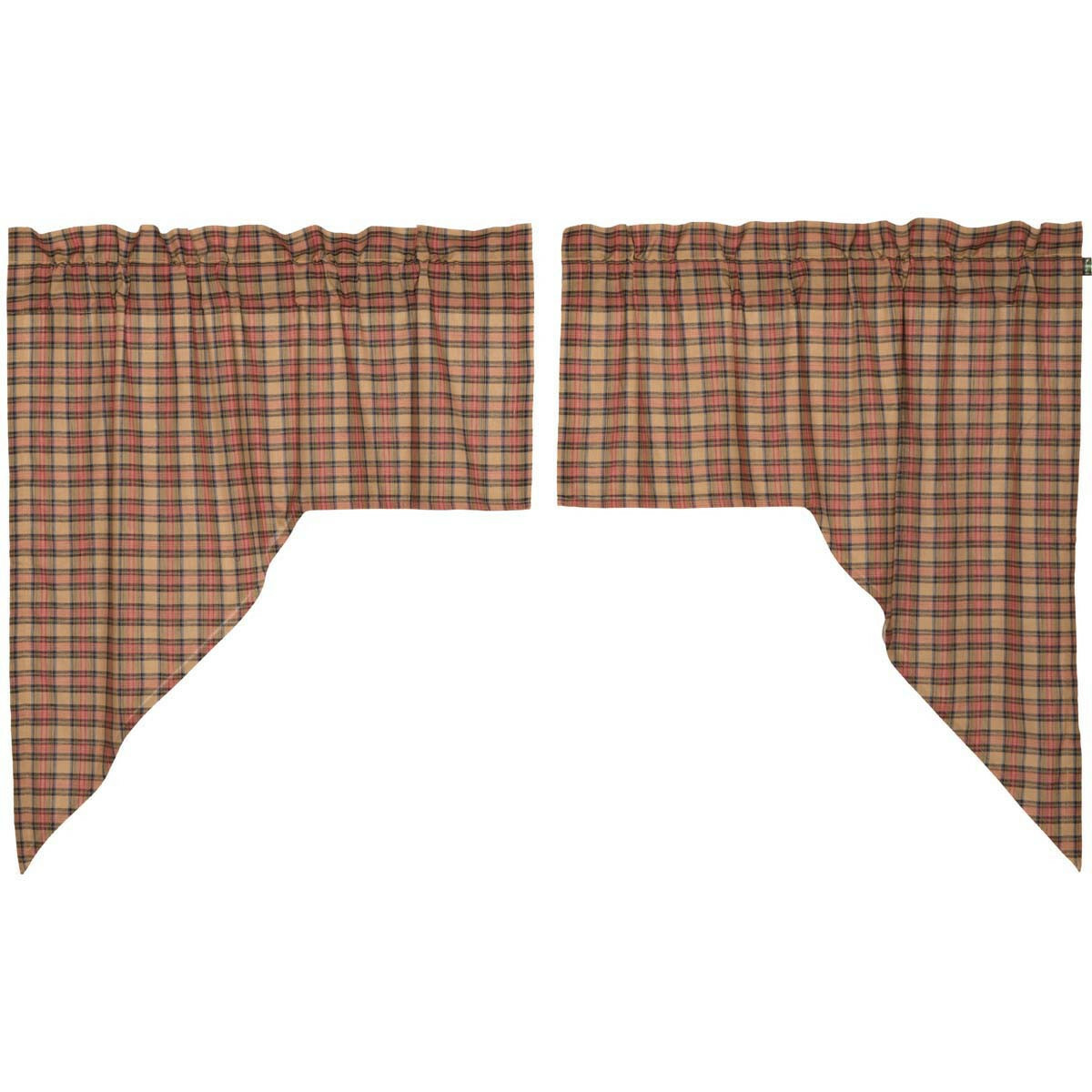 Crosswoods SWAG Set Country Natural Blue Red Plaid Country Farmhouse Cottage