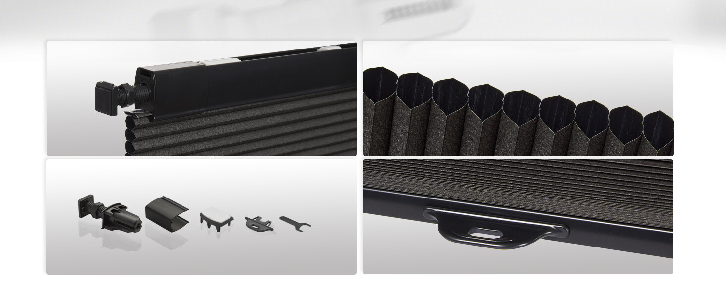No Tool Screw Install Top Down Bottom Up Blackout Black Cellular Blind Honeycomb