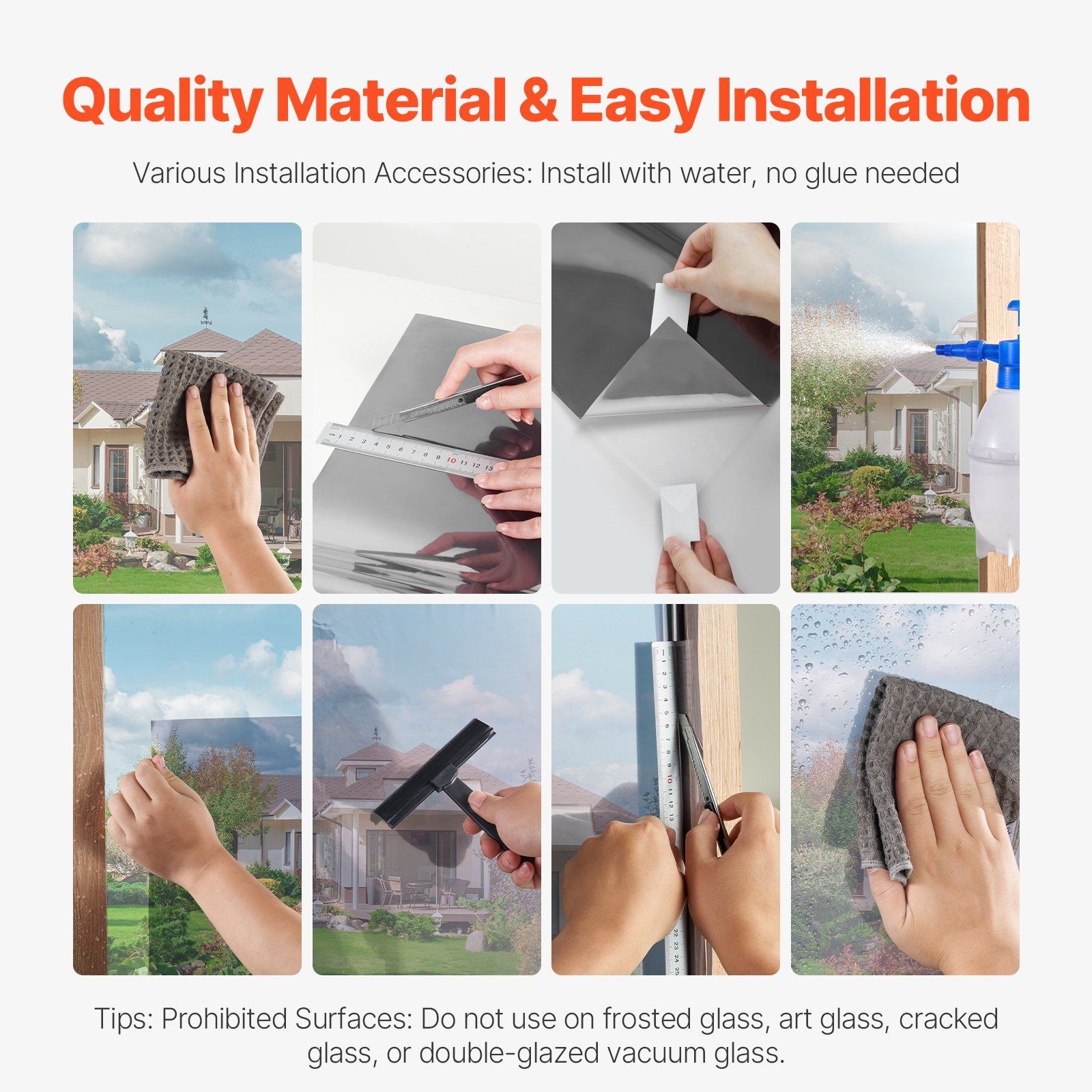 Glass Surface Mirror Film for Privacy Sunlight Filtering Static Hold