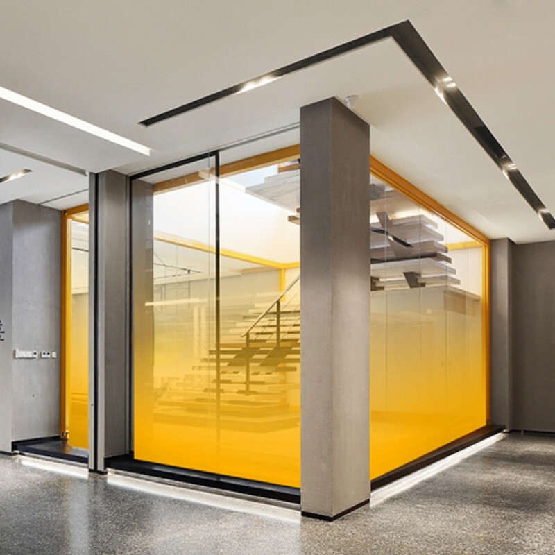 Transparent Window Film Static Cling Office Glass Stickers Gradient Color Decor