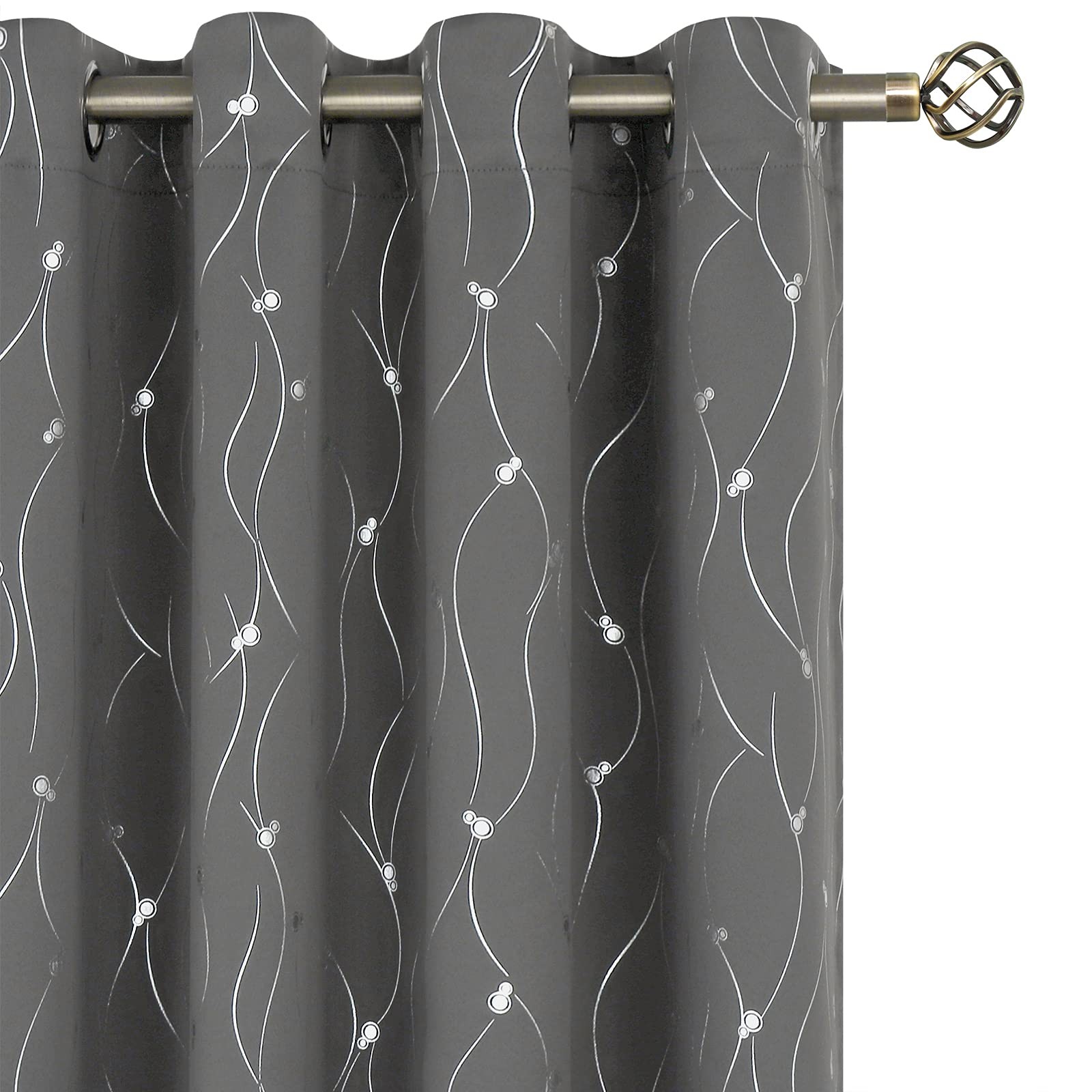 Blackout Curtains for Bedroom/Living Room 84 Inch Length 2 Panels Set, Dark G…