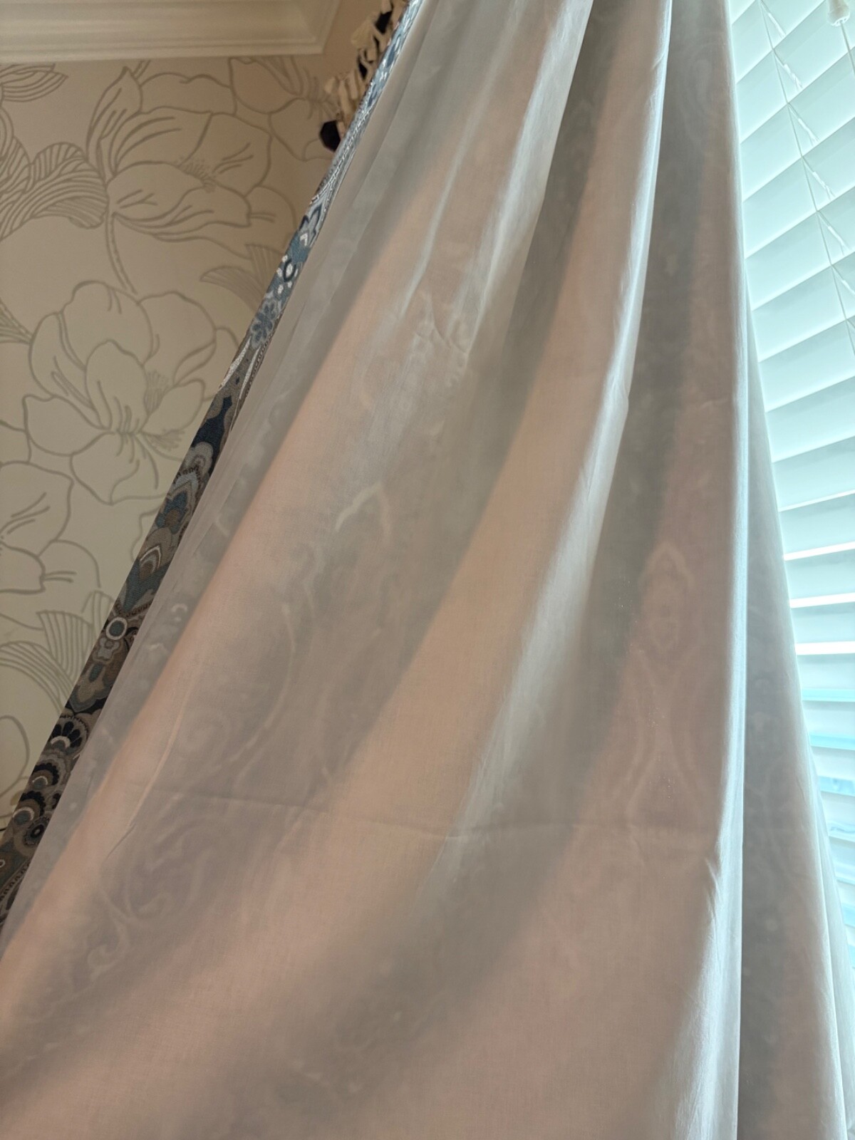 Pottery Barn Mckenna paisley drape panels in blue 96 inches