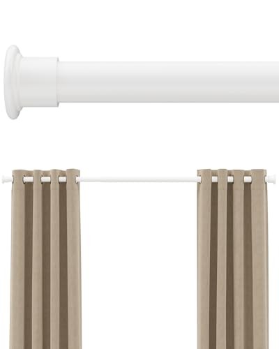 Tension Curtain Rod by ,42-123 Inches,Heavy Duty Tension 42-123 inch 1Set White