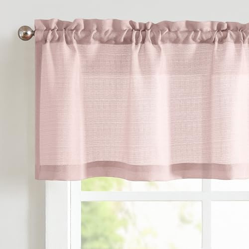 Casual Weave Valance Curtains for 50″W x 18″L (Pack of 1) Casual Weave | Pink