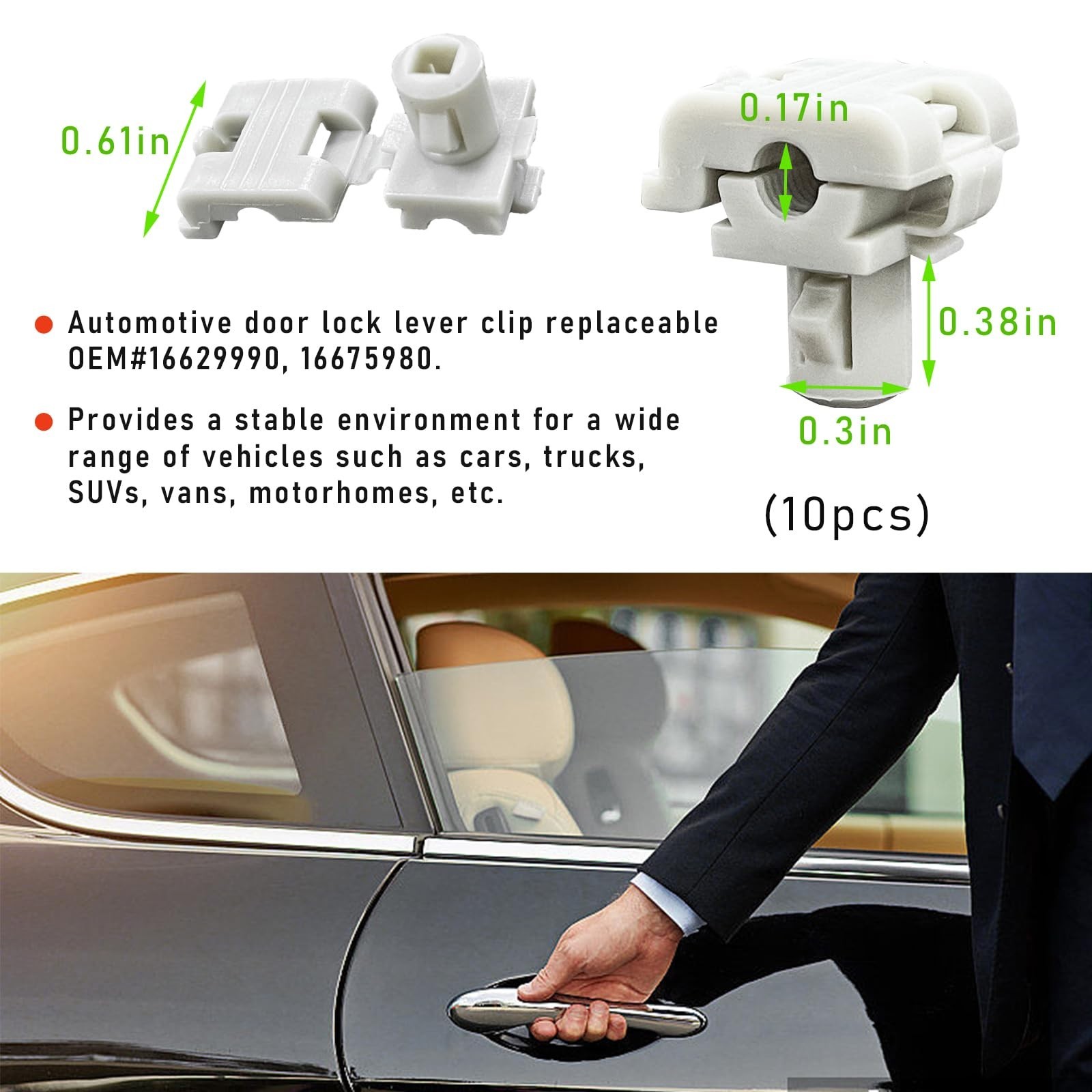 10 PCS Car Door Lock Rod Clips, Tailgate Handle Rod Retainers Fit 5/32″ Rod, …