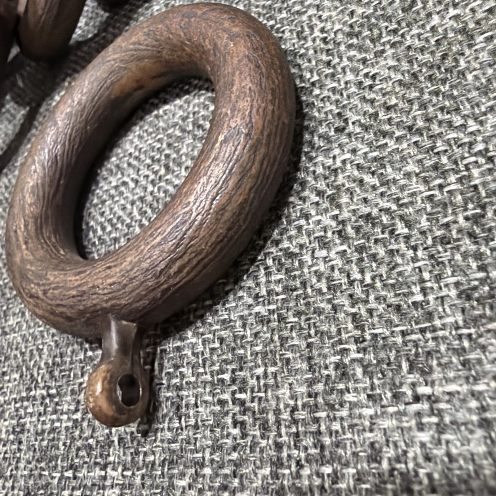 Lot Of 25 Wood Look Curtain Rings Eyes Drapery Hardware 2-3/4″ 1-3/4″ Plastic